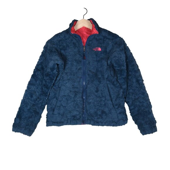 North Face Reversible Girls Jacket M Sherpa Fleece Puffer Outdoor Cozy - Picture 1 of 8